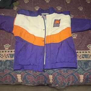 NBA Apex One Purple and White Puffer Jacket